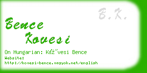 bence kovesi business card